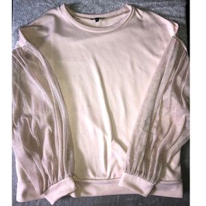 Fashion Nova Sweater with Sheer Sleeves